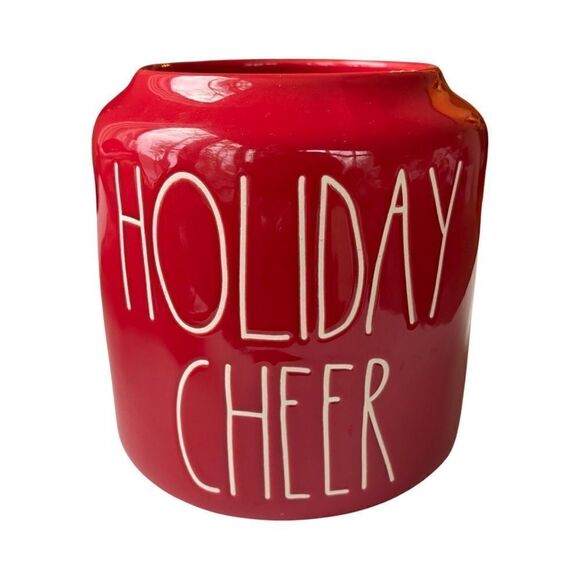 Rae Dunn “Holiday Cheer” Large Gnome Snack Cookie Canister w/ Topper NWOT - Picture 4 of 12